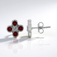 Orecchini in argento con Rubino Tanzania (Adela Silber)