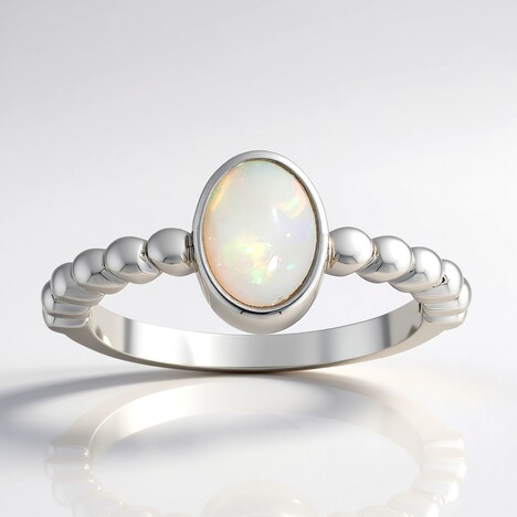 Bague en argent et Opale d'Australie