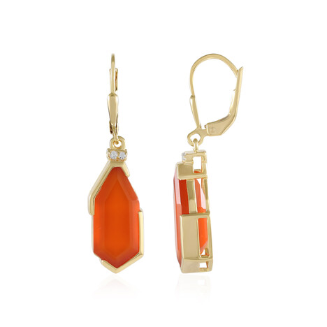 Roter Onyx-Silberohrringe