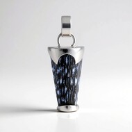 Ciondolo in argento con Legno di Palma pietrificato Jambi (Bali Barong)