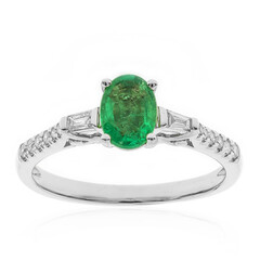 Gouden ring met een AAA Zambia smaragd