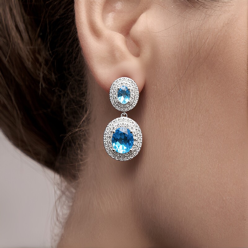 Pendientes en plata con Topacio de Marambaia