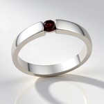 Anello in argento con Spinello Rosso