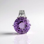 Ciondolo in argento con Ametista Rose de France (Adela Silber)