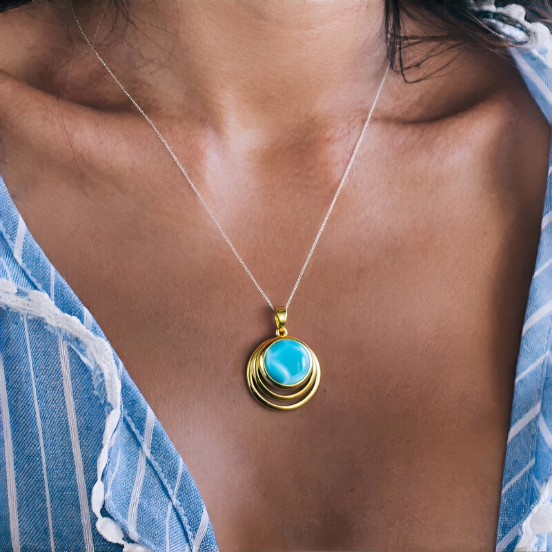 Larimar-Silberanhänger