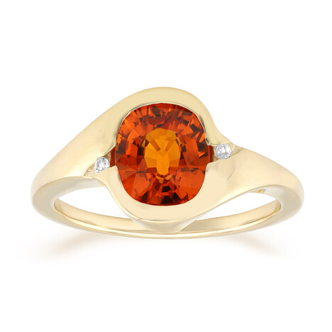 Anello in oro con Zaffiro Arancione Ban Ka Cha