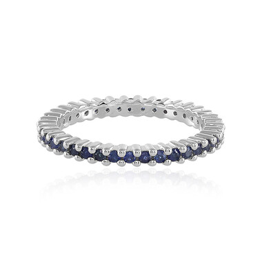 Blauer Saphir-Silberring