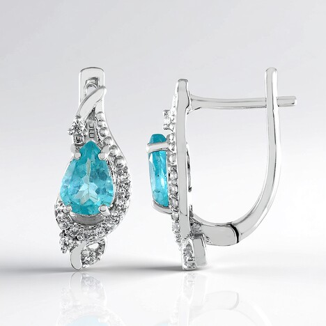 Orecchini in argento con Apatite Blu
