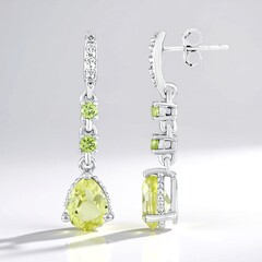 Orecchini in argento con Quarzo Ouro Verde