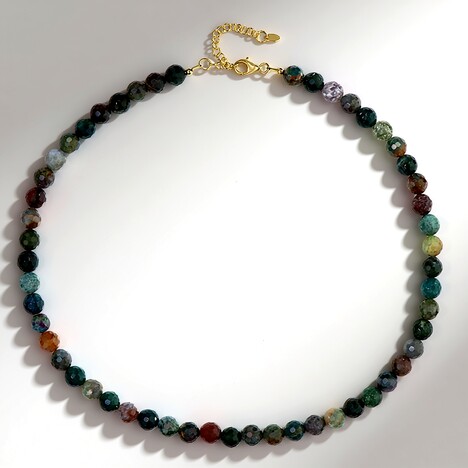 Collier en argent et Agate mousse