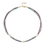 Edelstein-Silberhalskette (Riya)