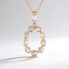 Collana in argento con Pietra di Luna Verde (KM by Juwelo)