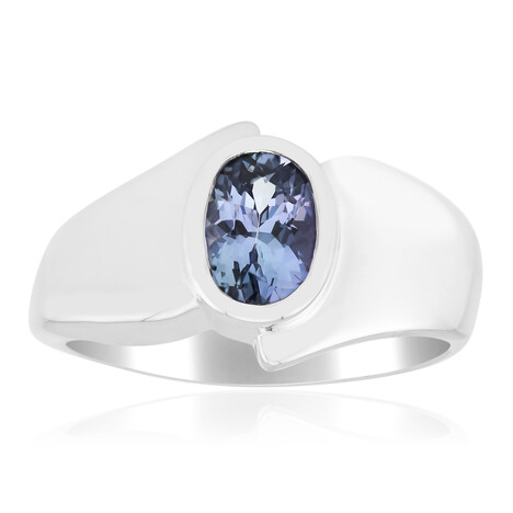 Zilveren ring met een Onverhitte Tanzaniet (Pallanova)