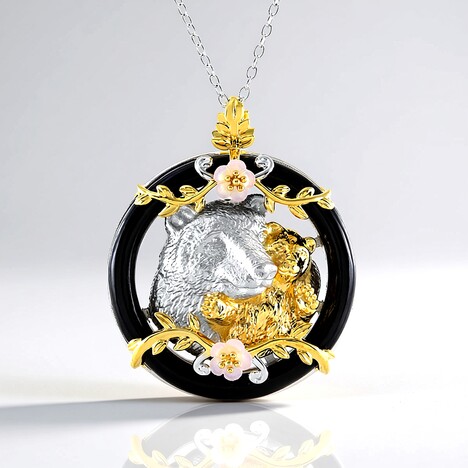 Collana in argento con Onice Nero (Gems en Vogue)
