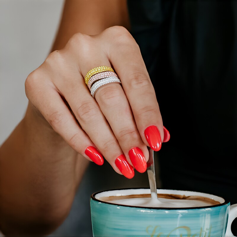 Gouden ring met SI2 Roze Diamanten (CIRARI)