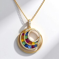 Collana in oro con Zaffiro Fancy