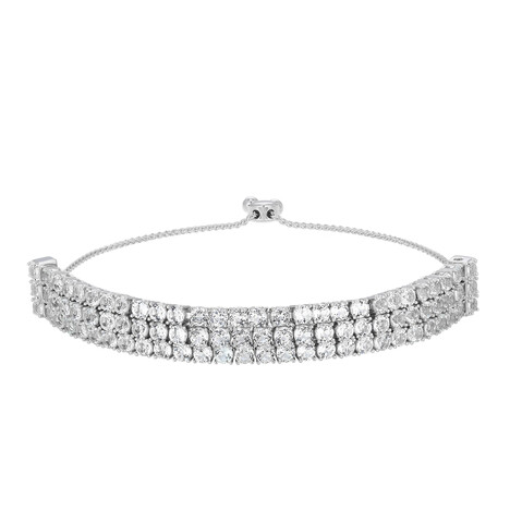 Zilveren armband met witte topaasstenen (Adela Silber)