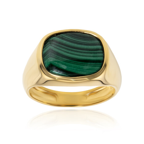 Anillo en plata con Malaquita (Adela Silber)