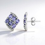 Boucles d'oreilles en argent et Tanzanite