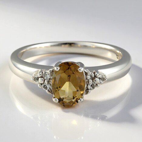 Anello in argento con Quarzo Champagne