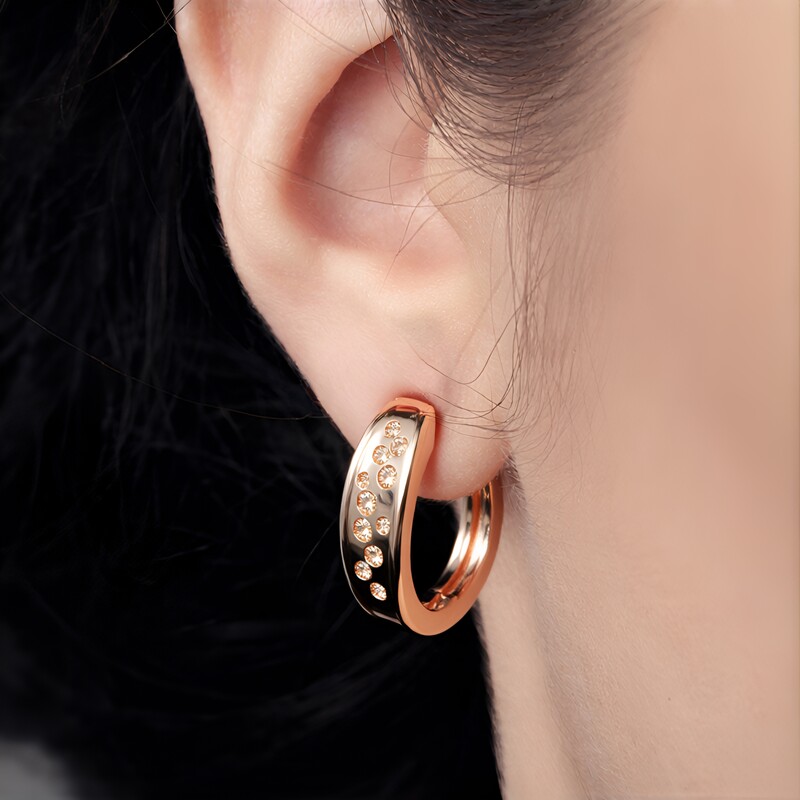 Boucles d'oreilles en or et Diamant rose de France SI1 d'Argyle  (Annette)