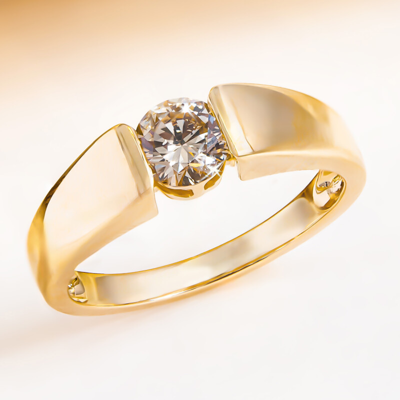 I2 Schokoladen-Brillant-Goldring