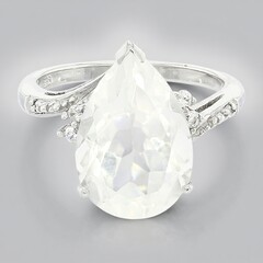 Anello in argento con Quarzo Ghiaccio di Luna