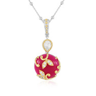 Naszyjnik ze srebra rodowanego - Chalcedon malinowy (Dallas Prince Designs)