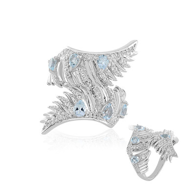 Bague en argent et Topaze bleu ciel