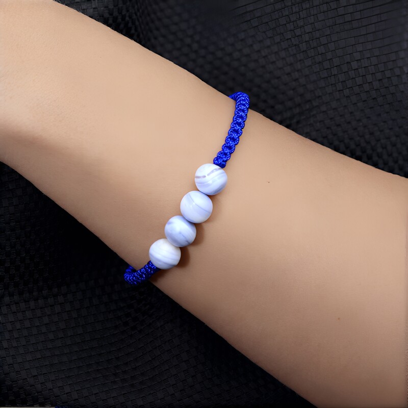 Blauer Band-Achat-Armband