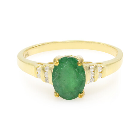 Zilveren ring met een Bahia-smaragd