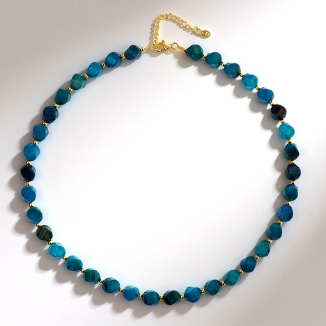 Collana in argento con Quarzo Verde Blu