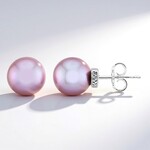 Orecchini in argento con Perla Ming Porpora (Nan Collection)