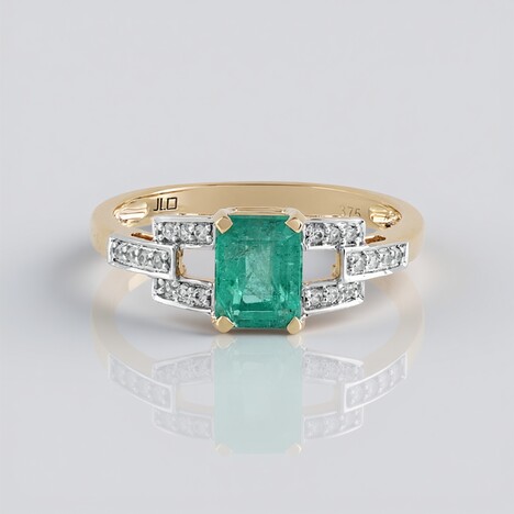 Anello in oro con Smeraldo Etiope