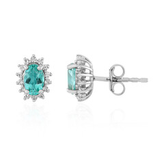 Pendientes en plata con Cuarzo color paraíba