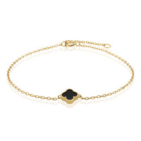Schwarzer Onyx-Silberarmband