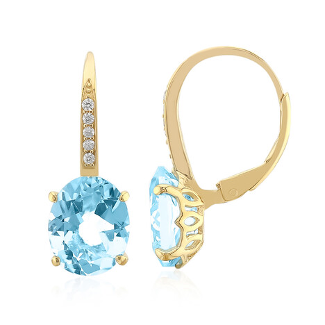 Pendientes en plata con Topacio azul cielo