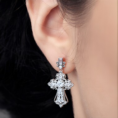 Pendientes en plata con Zircón (Dallas Prince Designs)