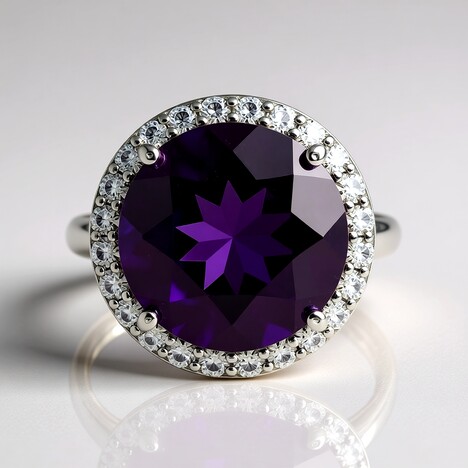 Anello in argento con Ametista Zambiana