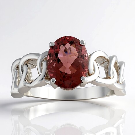 Anello in argento con Apatite Rossa