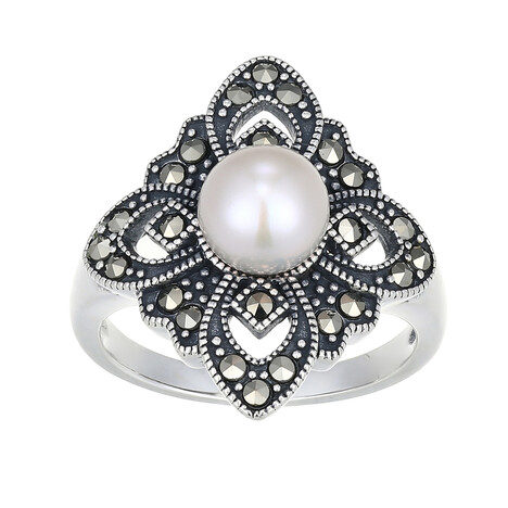 Anillo en plata con Perla blanca Freshwater