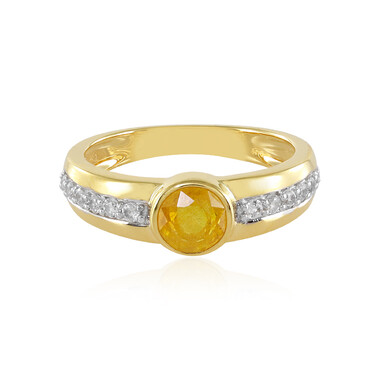 Gelber Madagaskar-Saphir-Silberring