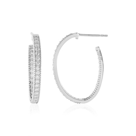 Zirkon-Silberohrringe