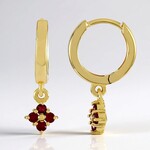 Boucles d'oreilles en argent et Rubis de Tanzanie