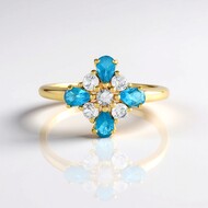 Anillo en plata con Apatita azul neón