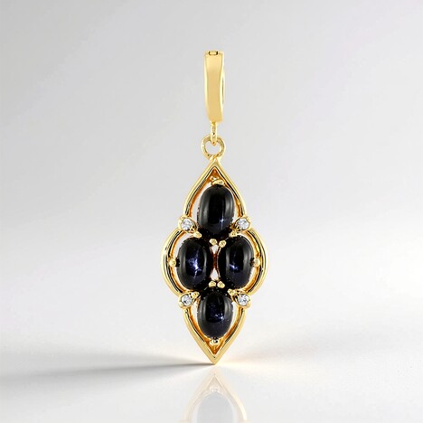 Ciondolo in argento con Diopside Stellato d'India