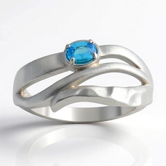 Anello in argento con Apatite Blu Neon Goias