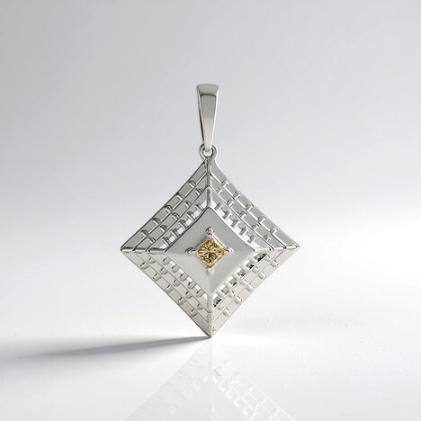 Ciondolo in oro con Diamante Champagne I2 (Ornaments by de Melo)