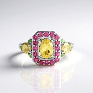 Bague en argent et Béryl jaune