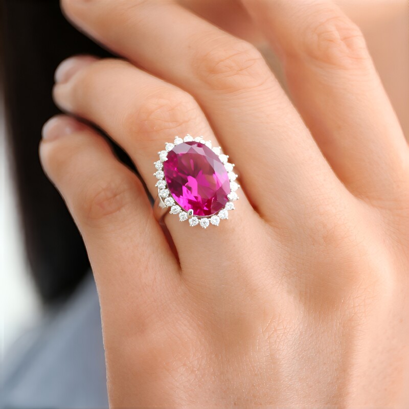 Anello in argento con Fluorite Rosa